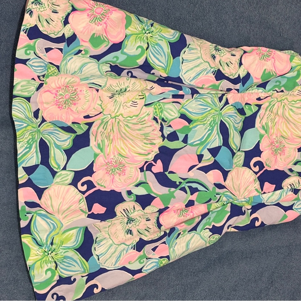 Lilly Pulitzer Floral A-Line Dress - Navy, Pink, and Green - Picture 5 of 5